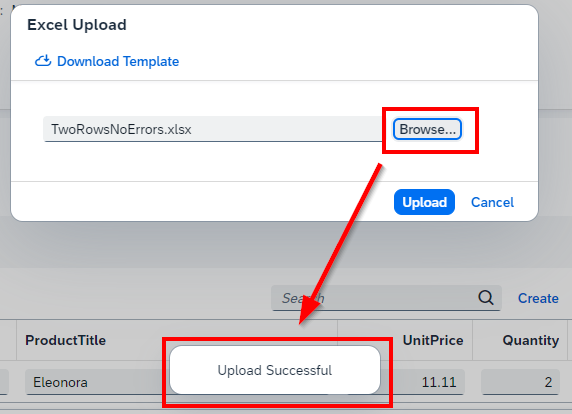 Upload Spreadsheet File to App